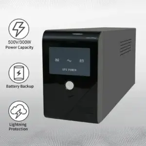 500VA / 300W UPS Battery Backup Power Supply