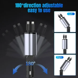 4-in-1 Retractable Car Charger - Thumbnail Image 8