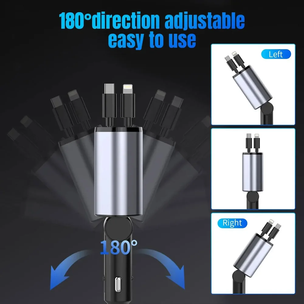 4-in-1 Retractable Car Charger - Image 8