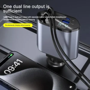 4-in-1 Retractable Car Charger - Thumbnail Image 5