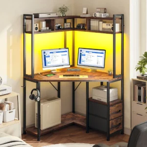 LED Corner Gaming Desk with Power - Thumbnail Image 10
