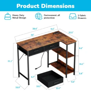 40-Inch L-Shaped Gaming Desk - Thumbnail Image 4