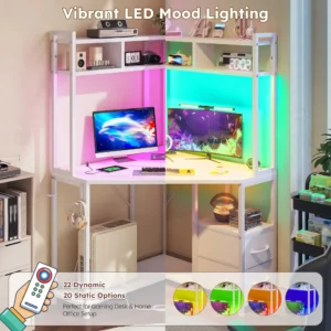 LED Corner Gaming Desk with Power - Thumbnail Image 5