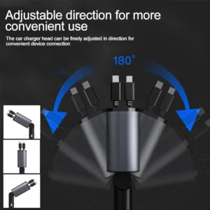 120W 4-in-1 Retractable Car Charger - Thumbnail Image 7